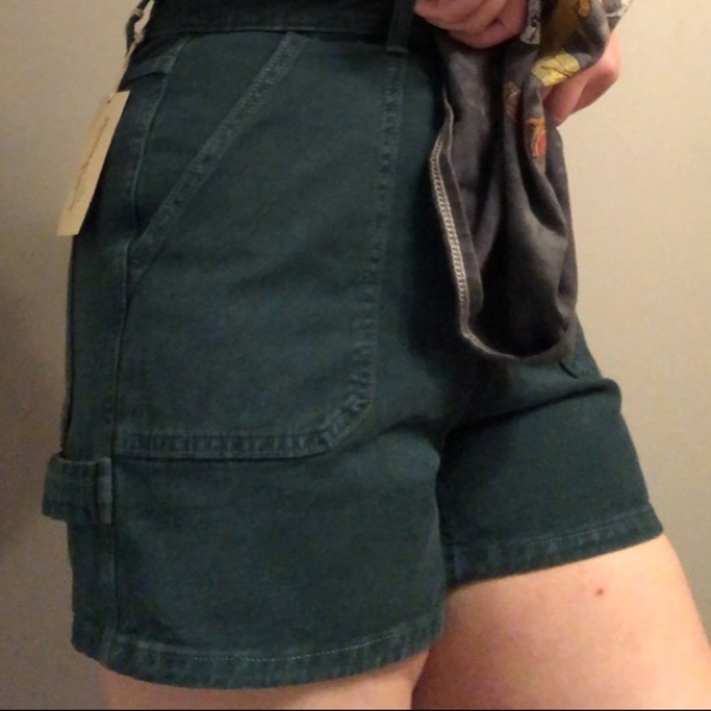 Green Denim Jean Shorts